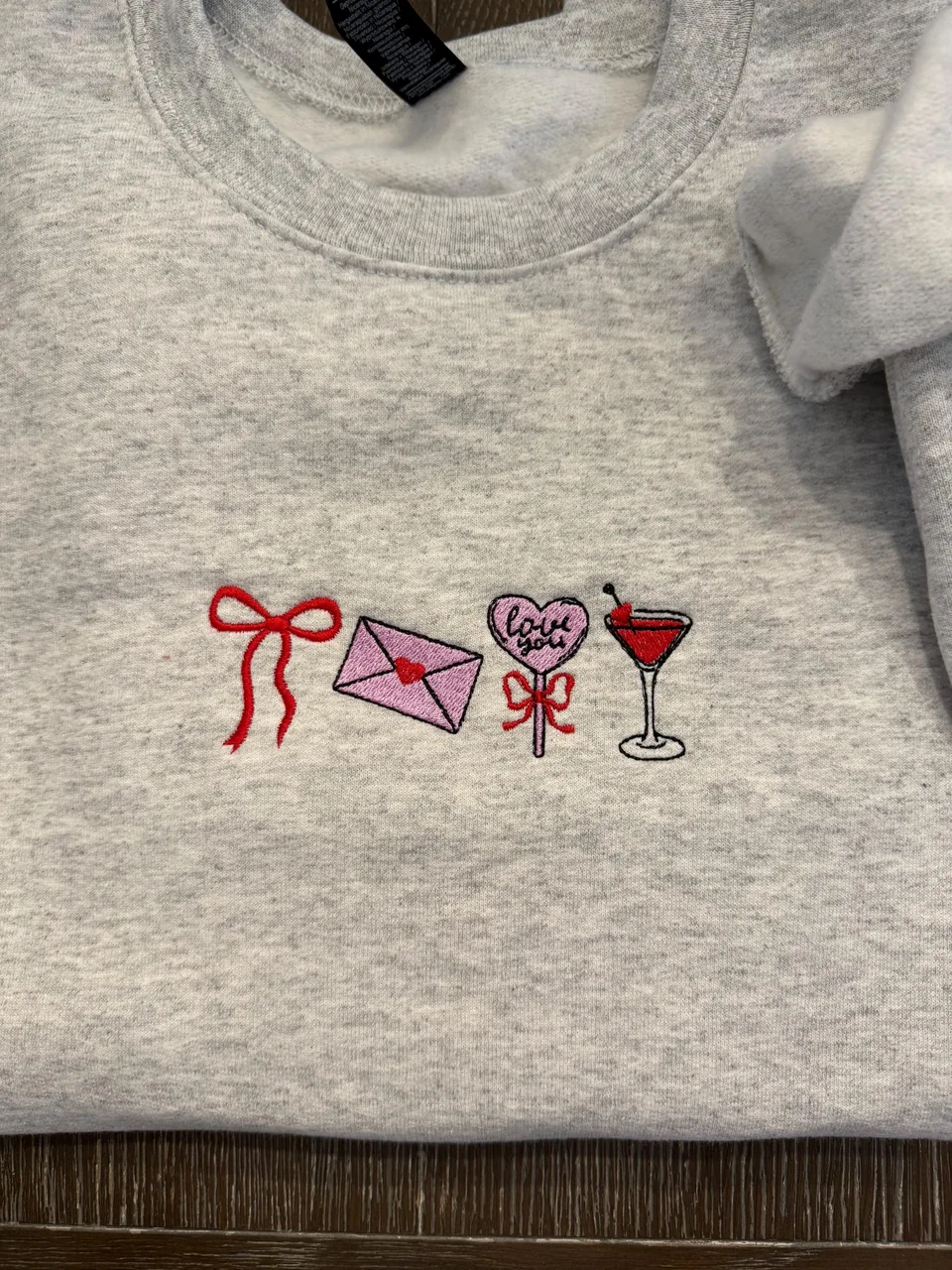 Embroidered Valentine’s Day Minis Crewneck — detail 2
