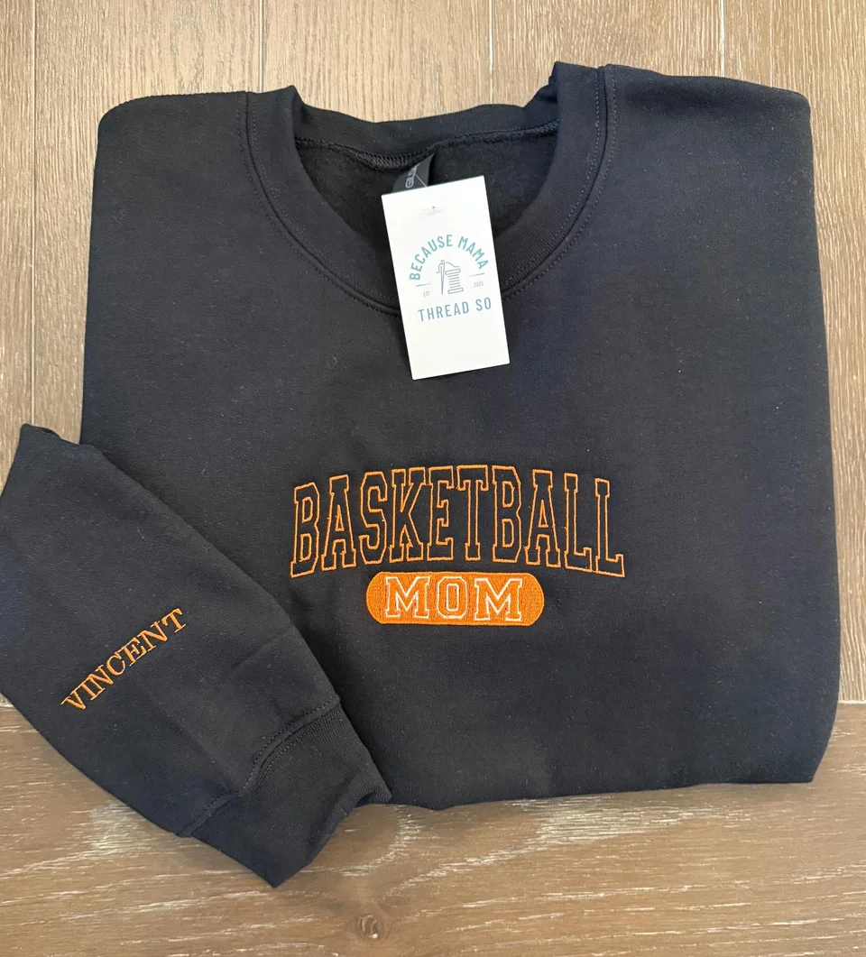 Custom Basketball Mom Varsity Sweatshirt: Embroidered Team Spirit