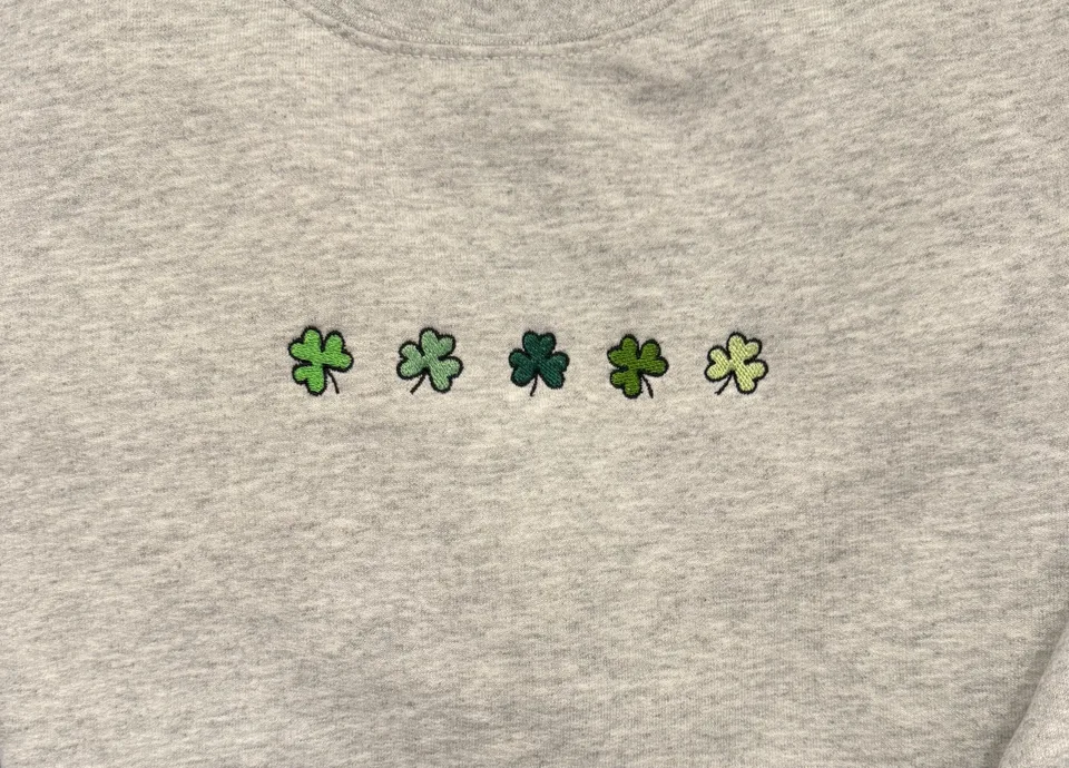 Embroidered Mini Clover Icons, St Patty’s Day — detail 3