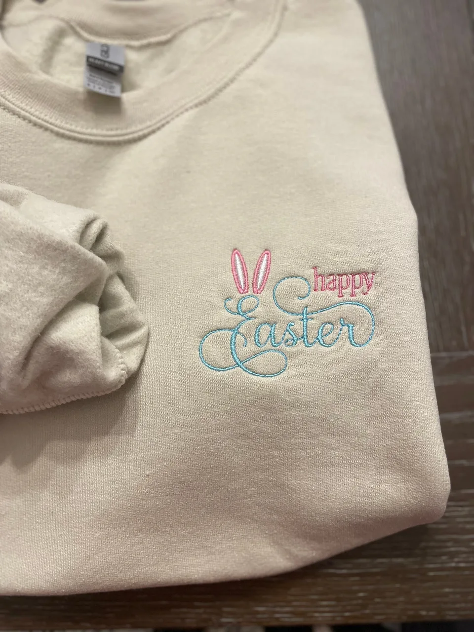 Happy Easter Bunnies Embroidered Sweatshirt