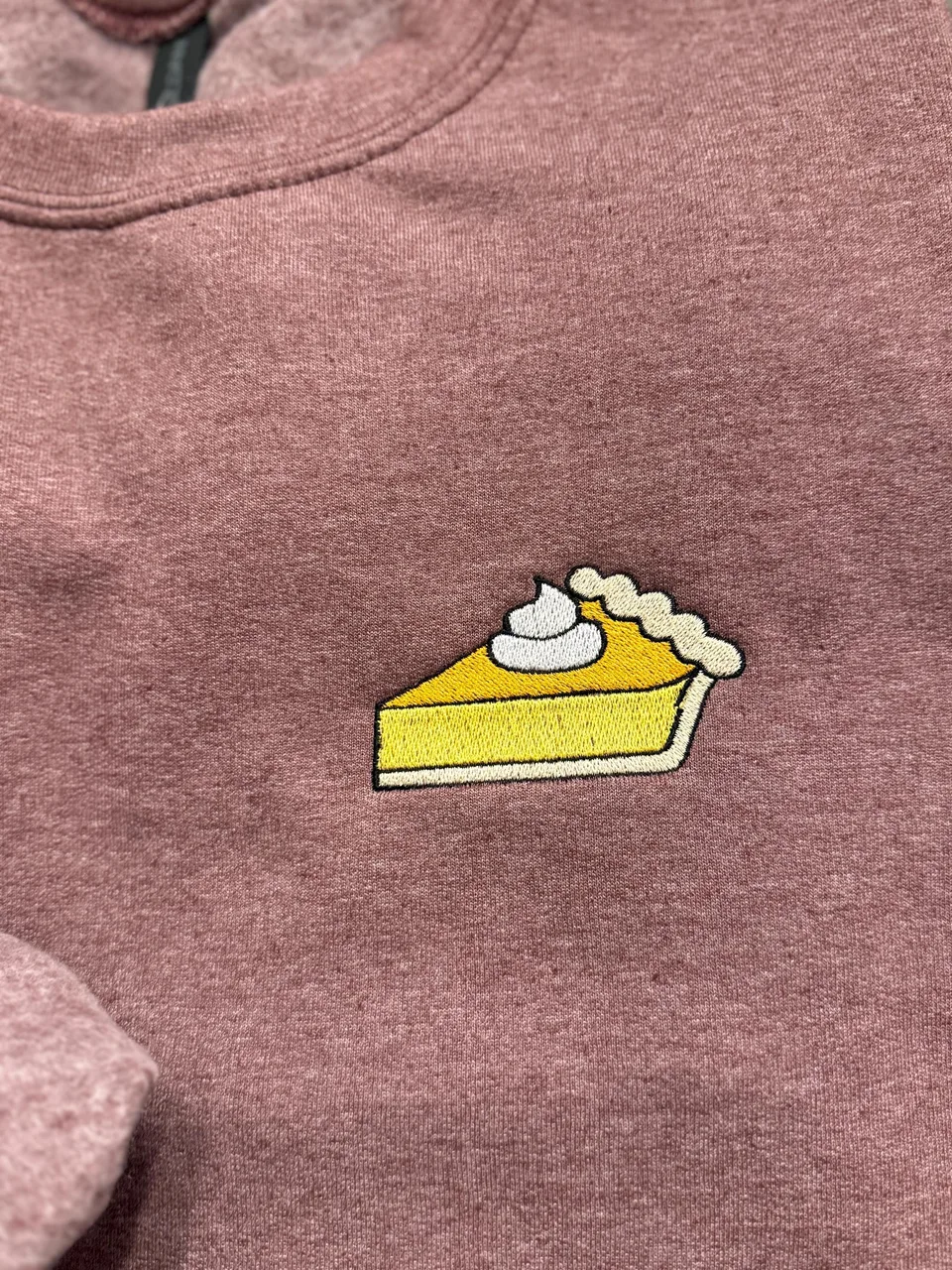 Embroidered Pumpkin Pie Sweatshirt Fall Crewneck — detail 3