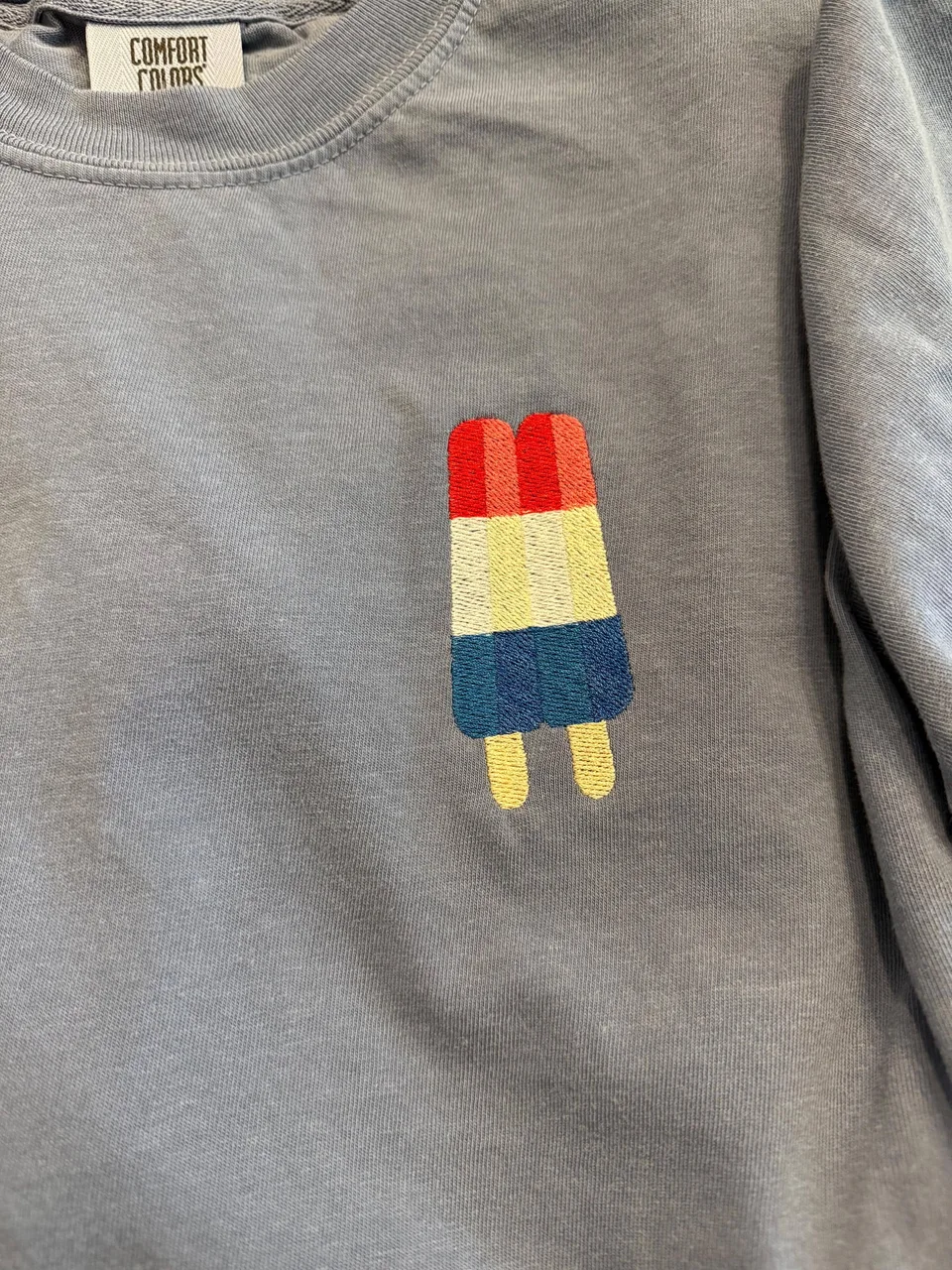 Embroidered Rocket Pop Comfort Colors Tee - 4th of July USA — detail 2