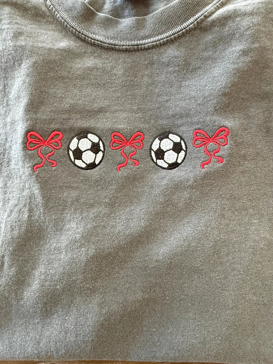 Embroidered Soccer Tee with Bows — detail 5