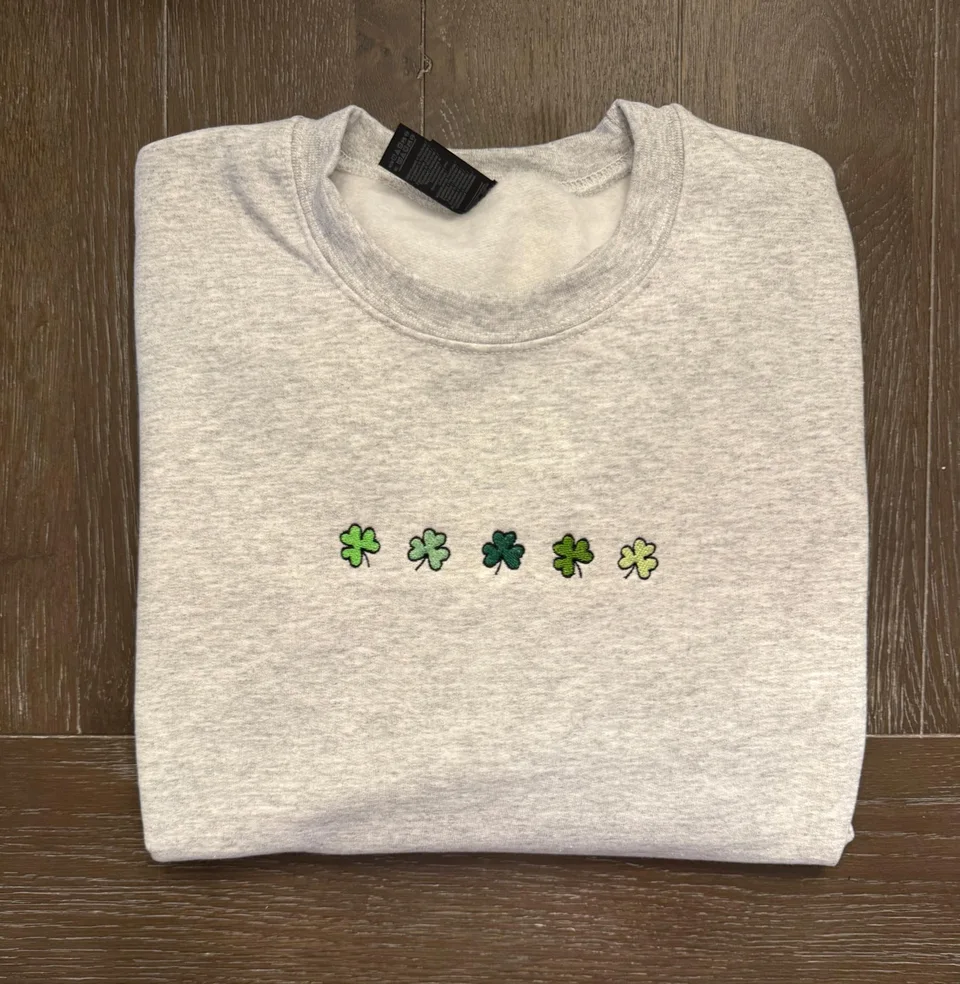 Embroidered Mini Clover Icons, St Patty’s Day — detail 4